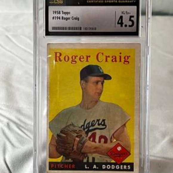 1958 TOPPS #194 ROGER CRAIG CSG 4.5 - Picture 1 of 3